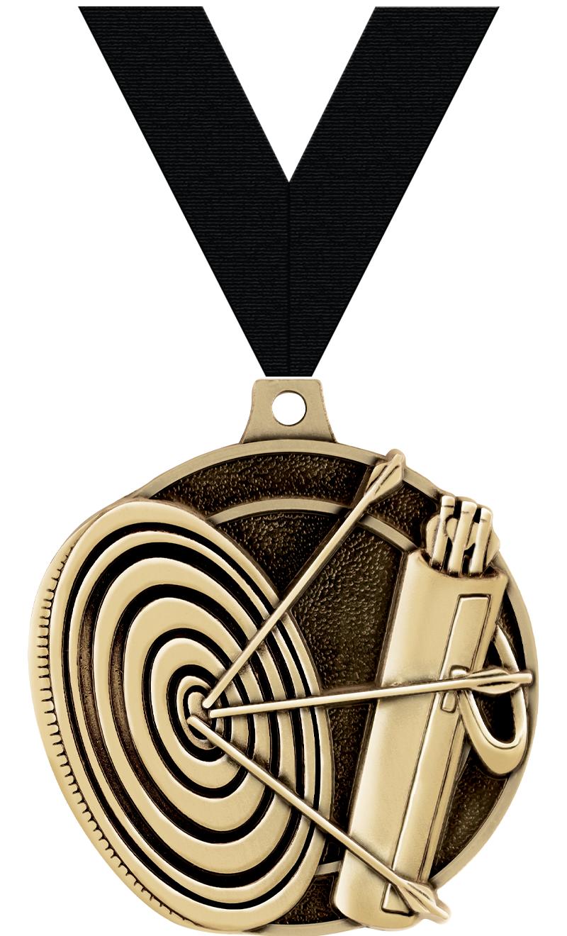 2" 3D ARCHERY MEDAL GOLD