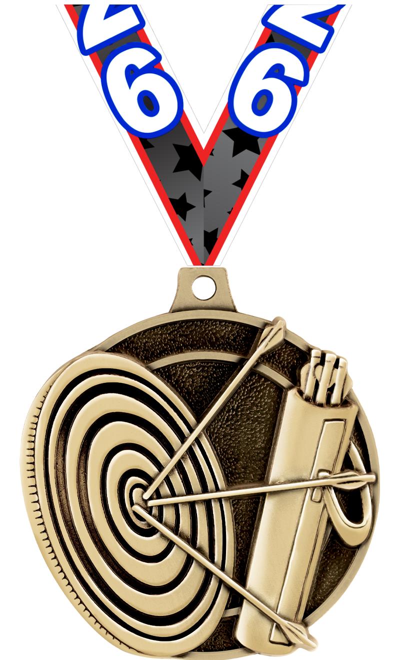 2" 3D ARCHERY MEDAL GOLD