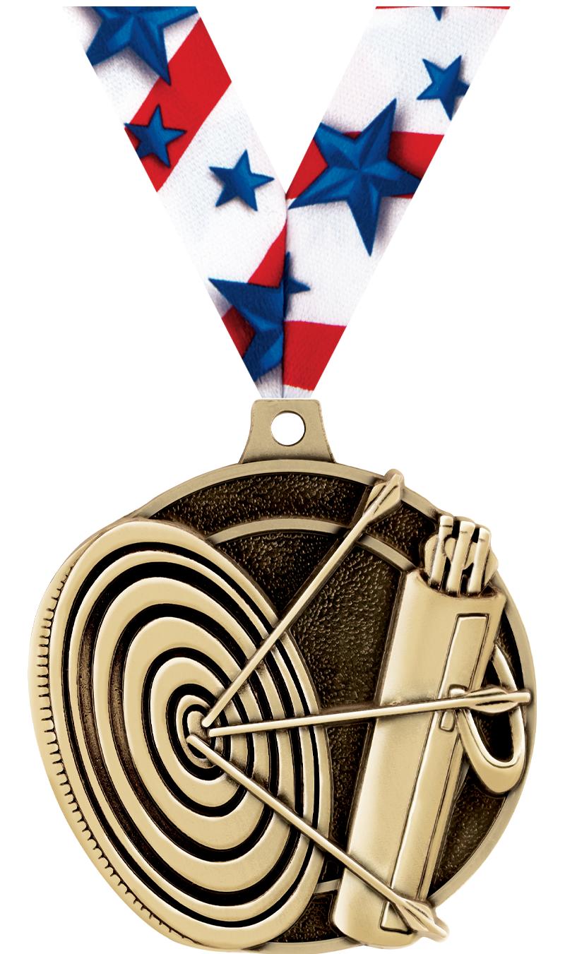 2" 3D ARCHERY MEDAL GOLD