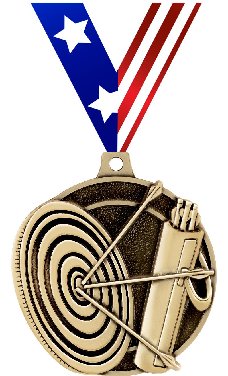 2" 3D ARCHERY MEDAL GOLD