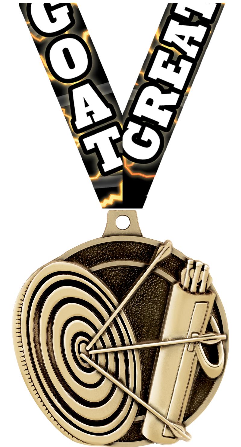 2" 3D ARCHERY MEDAL GOLD