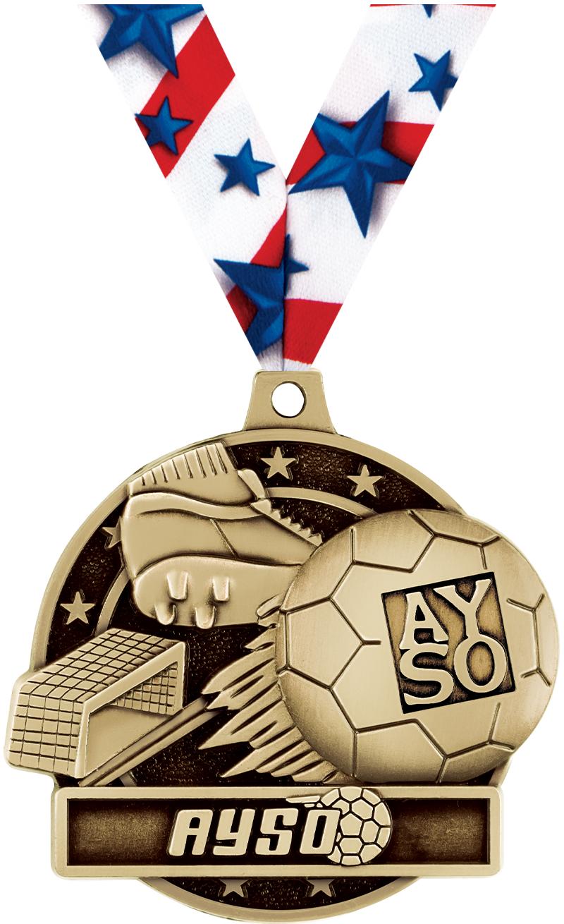 2" 3D AYSO MEDAL GOLD