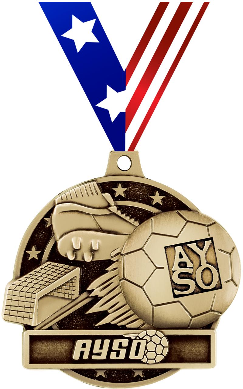 2" 3D AYSO MEDAL GOLD