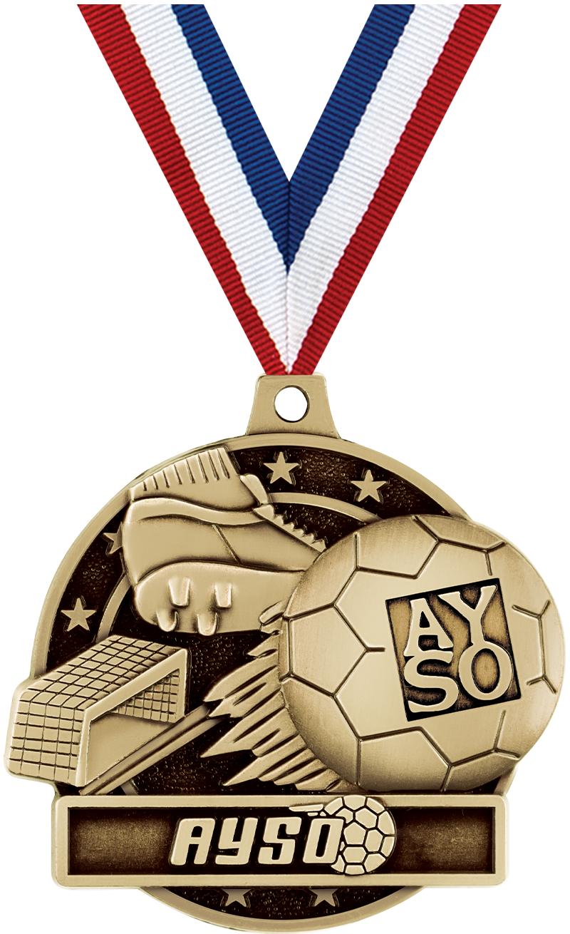 2" 3D AYSO MEDAL GOLD