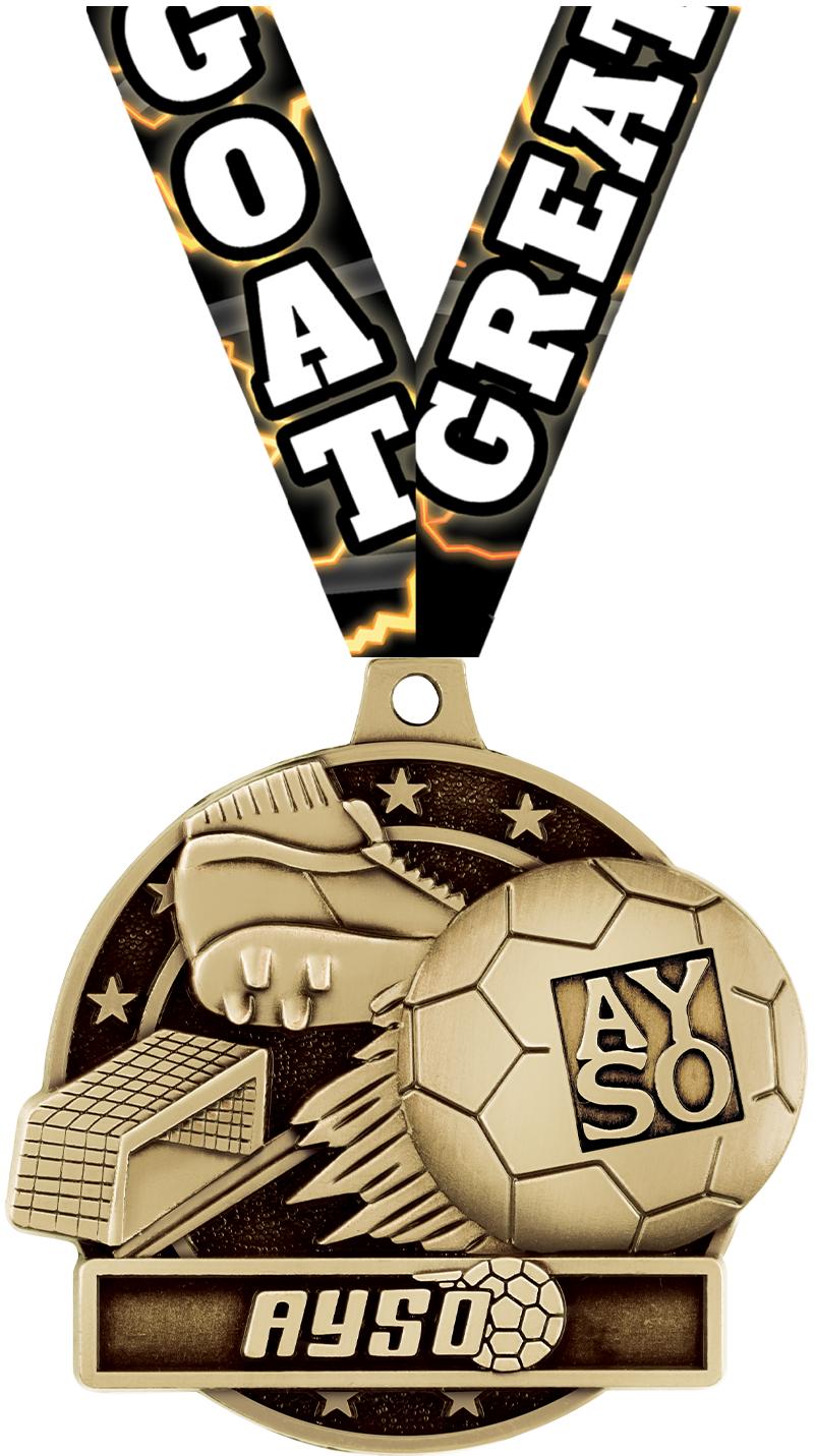 2" 3D AYSO MEDAL GOLD