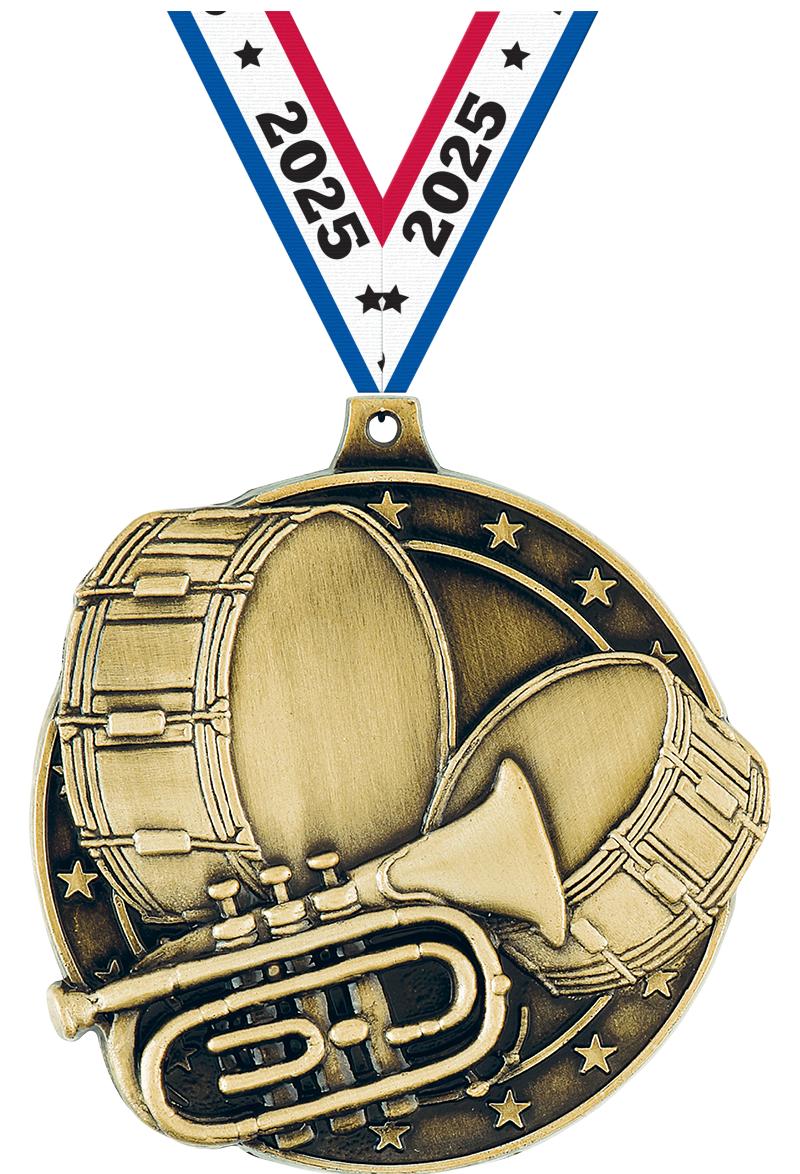 2" 3D MARCHING BAND GOLD