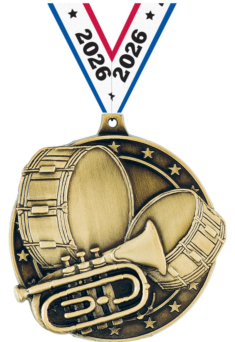 2" 3D MARCHING BAND GOLD