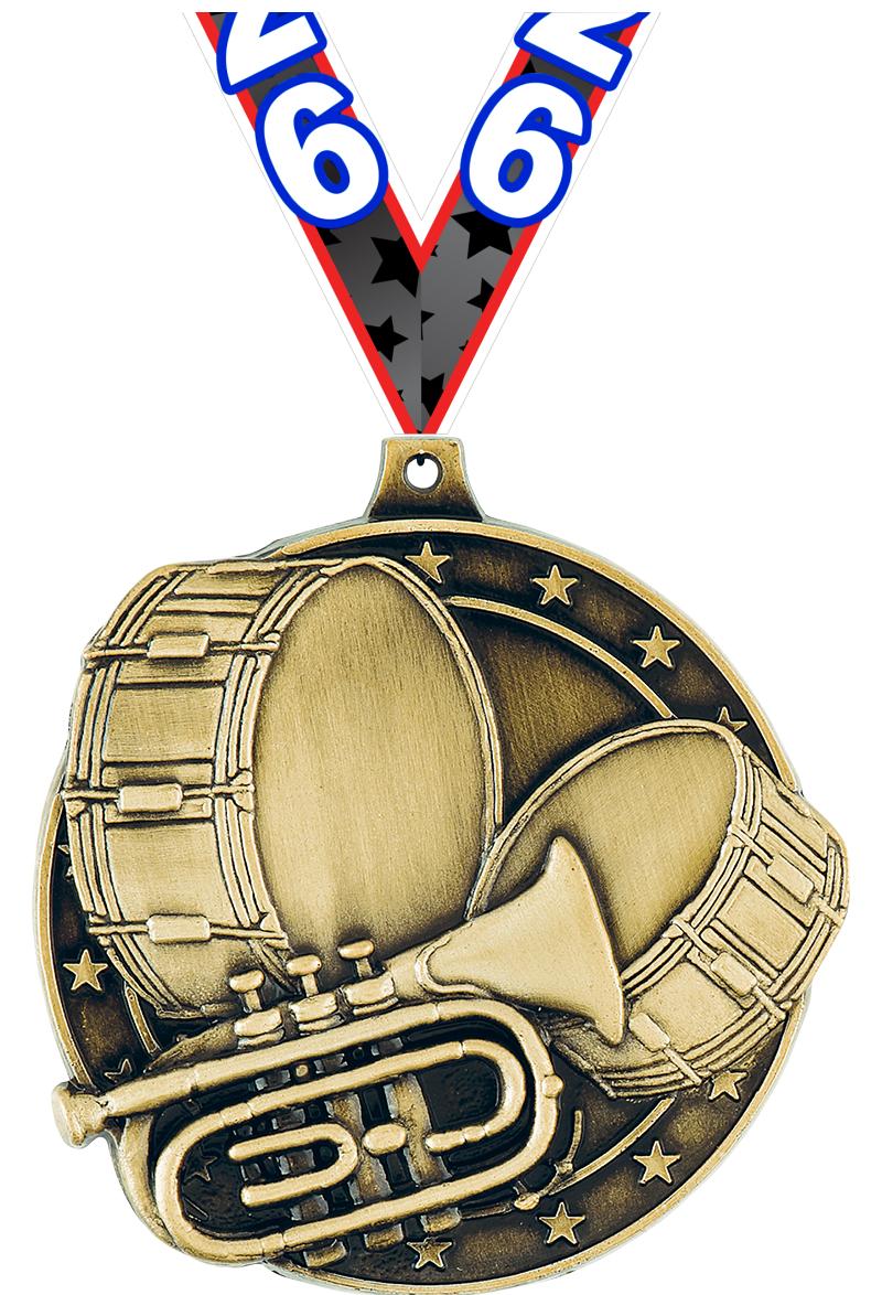 2" 3D MARCHING BAND GOLD