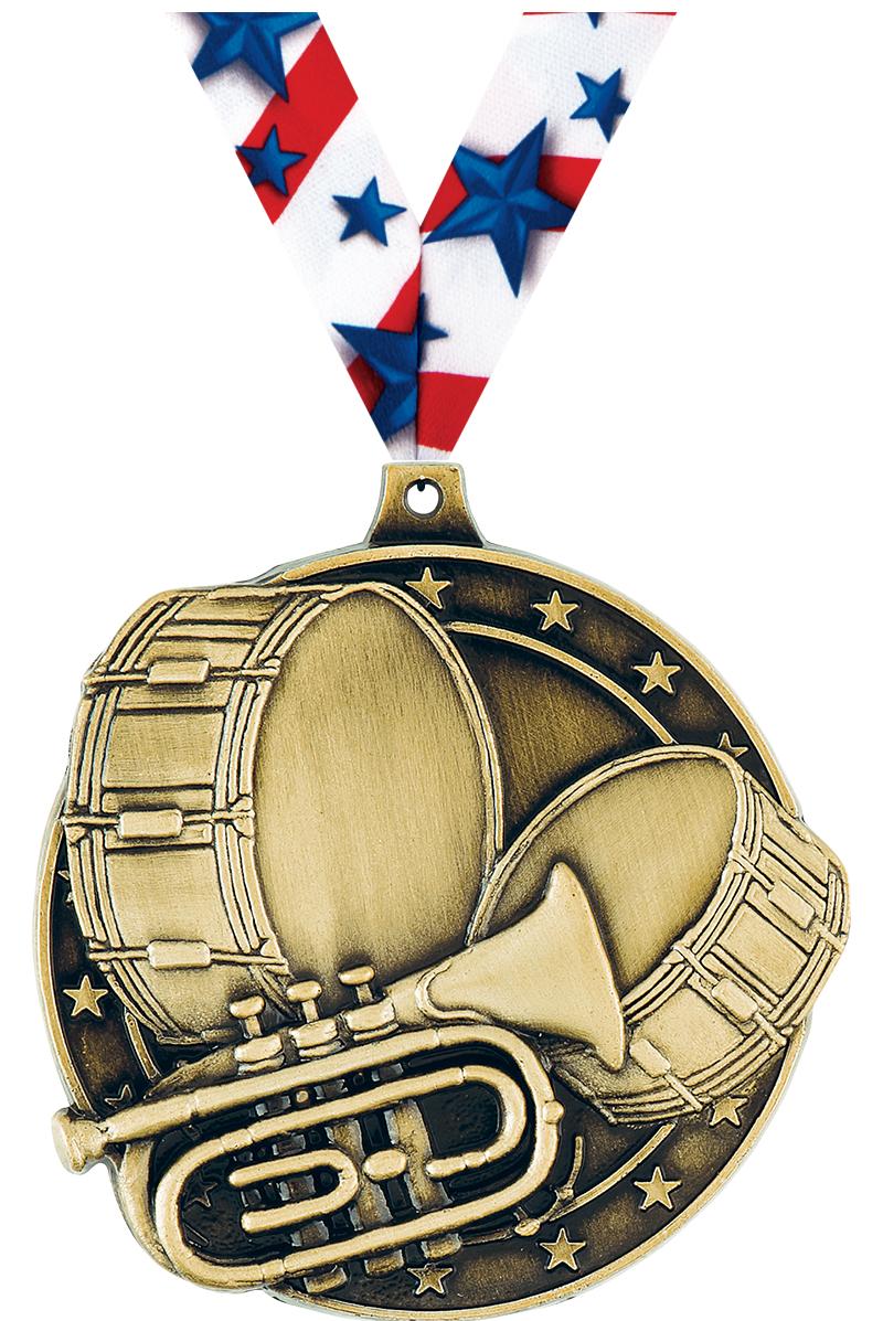 2" 3D MARCHING BAND GOLD