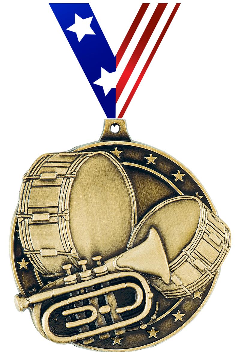 2" 3D MARCHING BAND GOLD