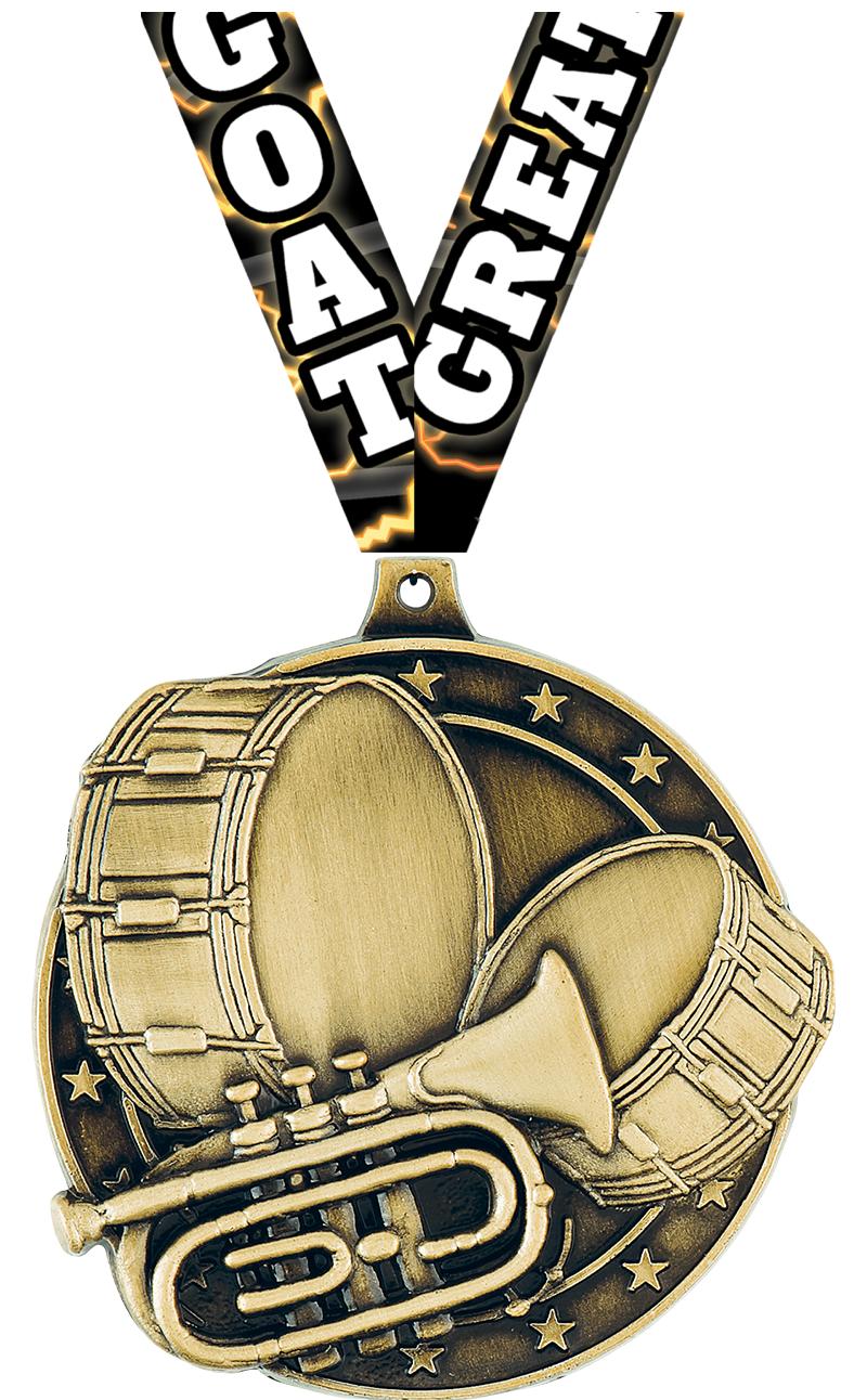 2" 3D MARCHING BAND GOLD