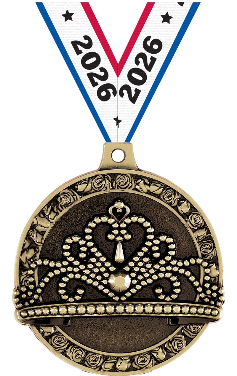 2" 3D BEAUTY TIARA MDL GOLD