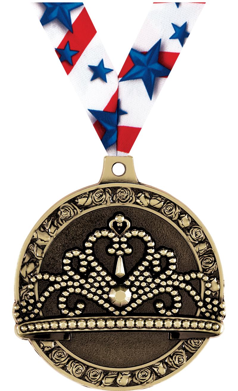 2" 3D BEAUTY TIARA MDL GOLD