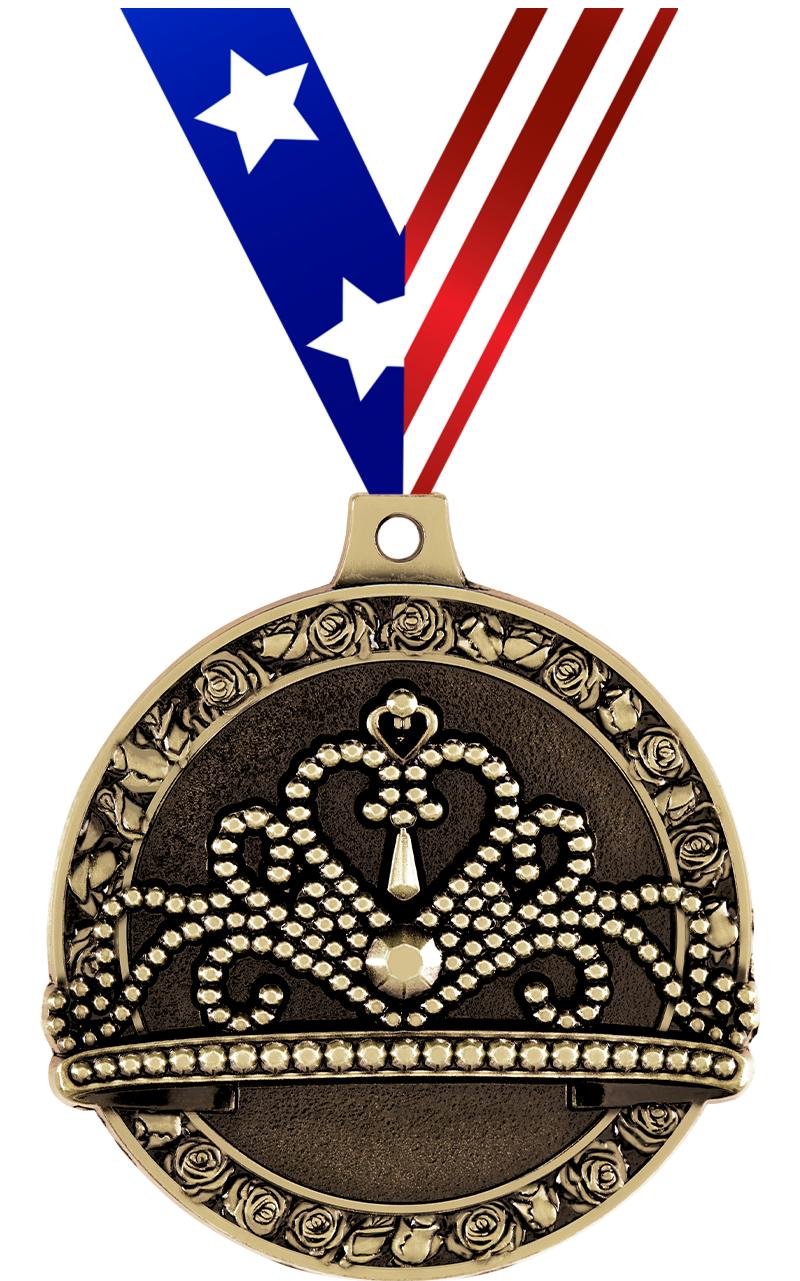 2" 3D BEAUTY TIARA MDL GOLD