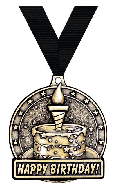 2" 3D HAPPY BIRTHDAY MEDAL GD