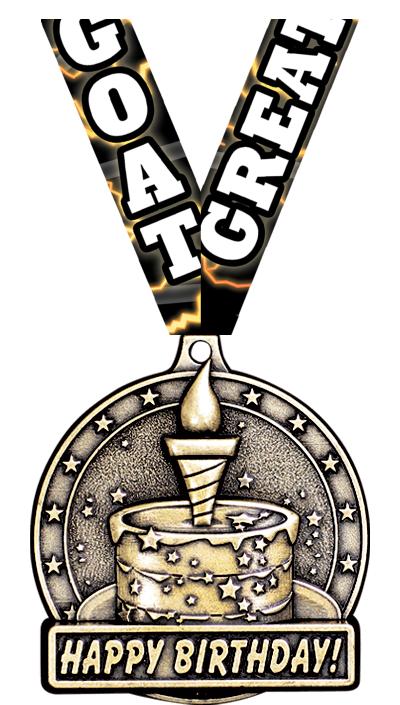 2" 3D HAPPY BIRTHDAY MEDAL GD