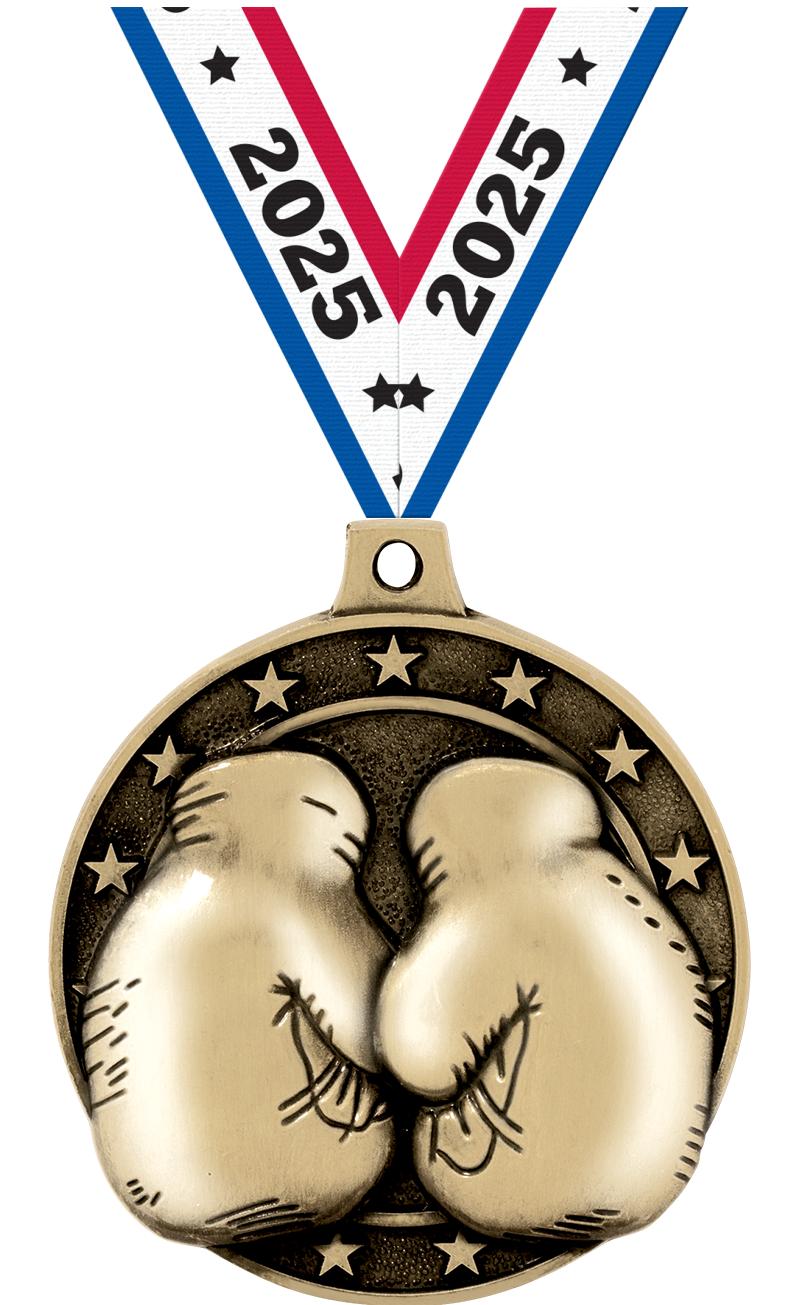 2" 3D BOXING MEDAL GOLD