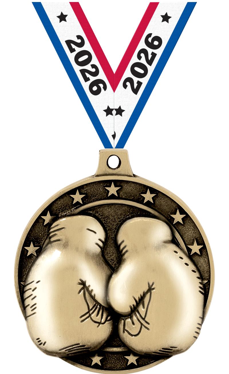 2" 3D BOXING MEDAL GOLD