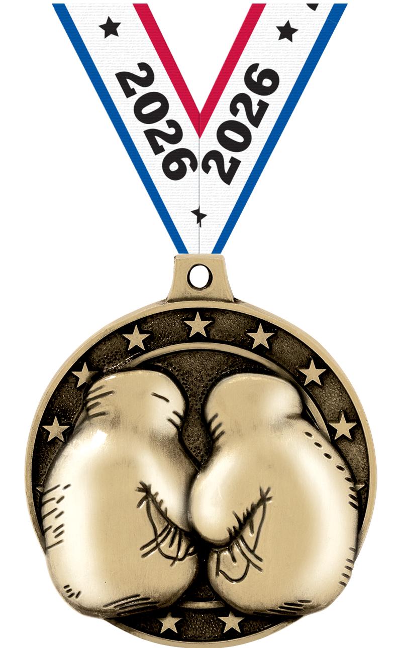 2" 3D BOXING MEDAL GOLD
