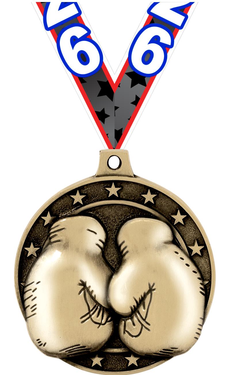 2" 3D BOXING MEDAL GOLD