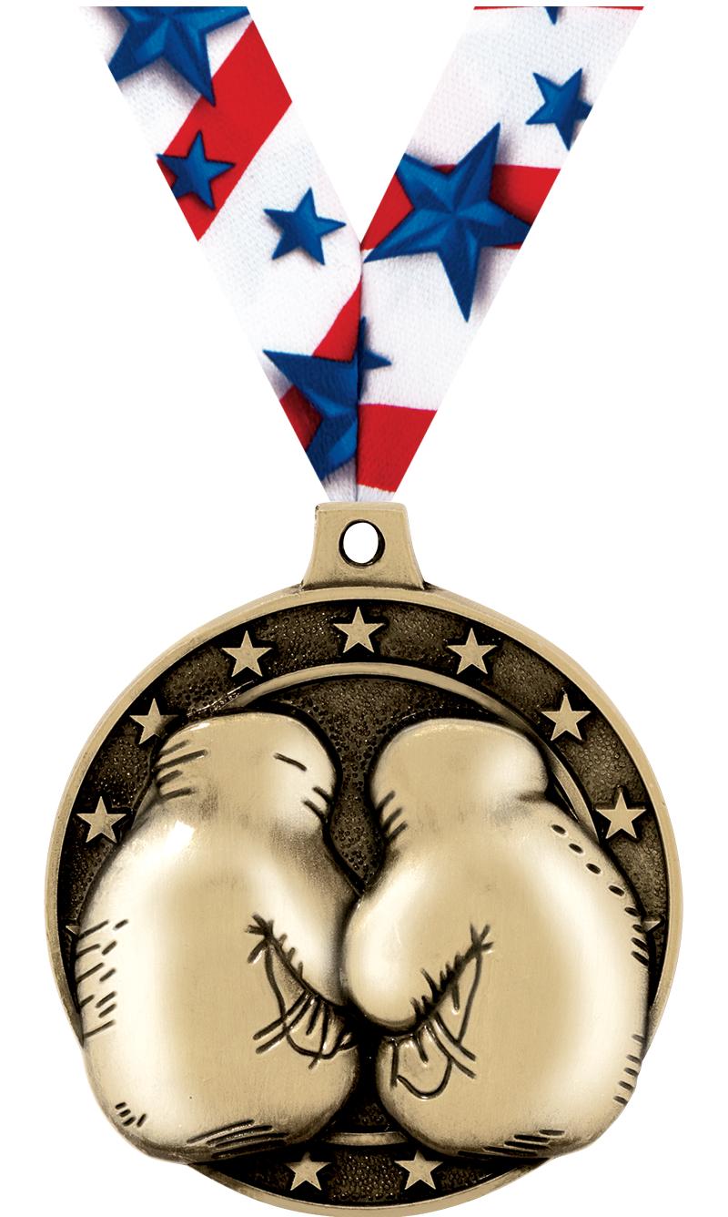 2" 3D BOXING MEDAL GOLD