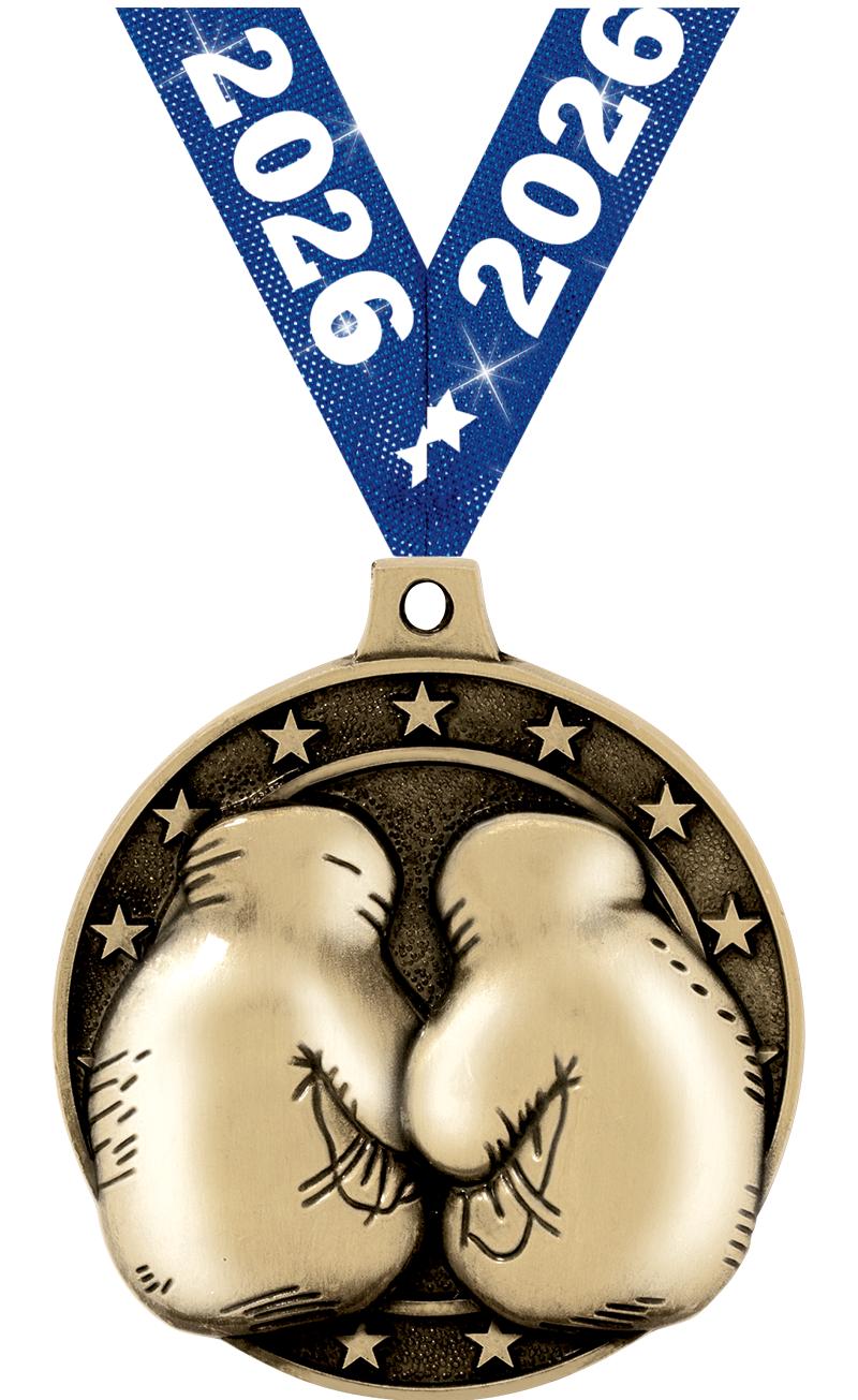 2" 3D BOXING MEDAL GOLD