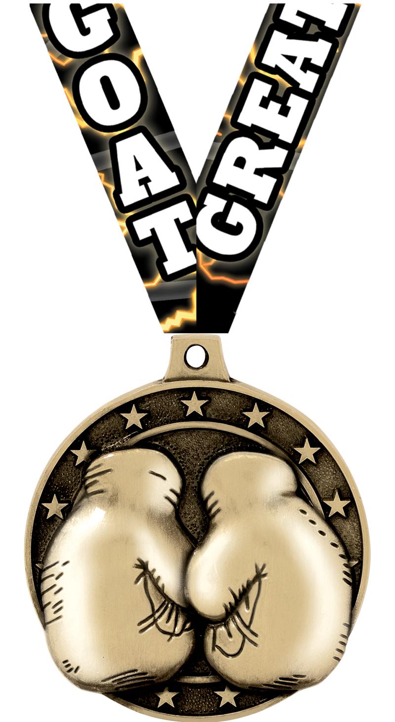 2" 3D BOXING MEDAL GOLD