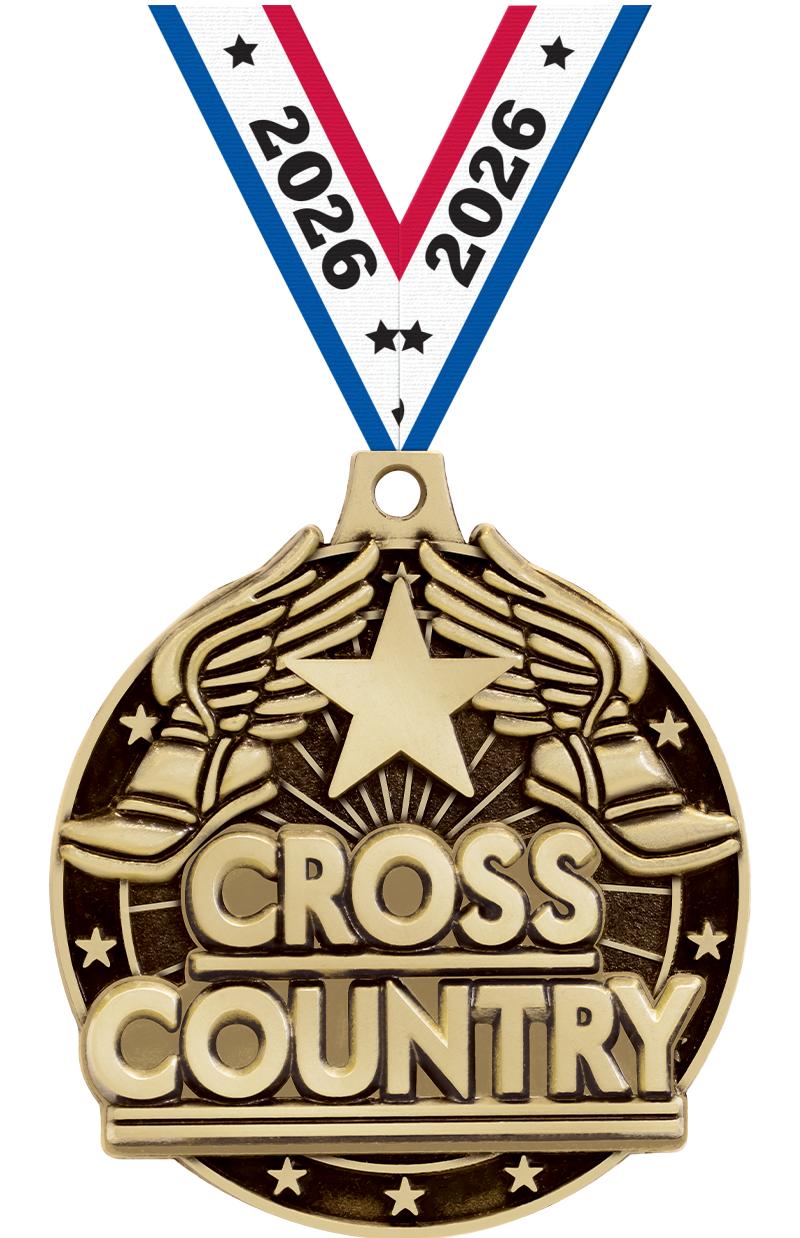 2" 3D CROSS COUNTRY GOLD MEDAL