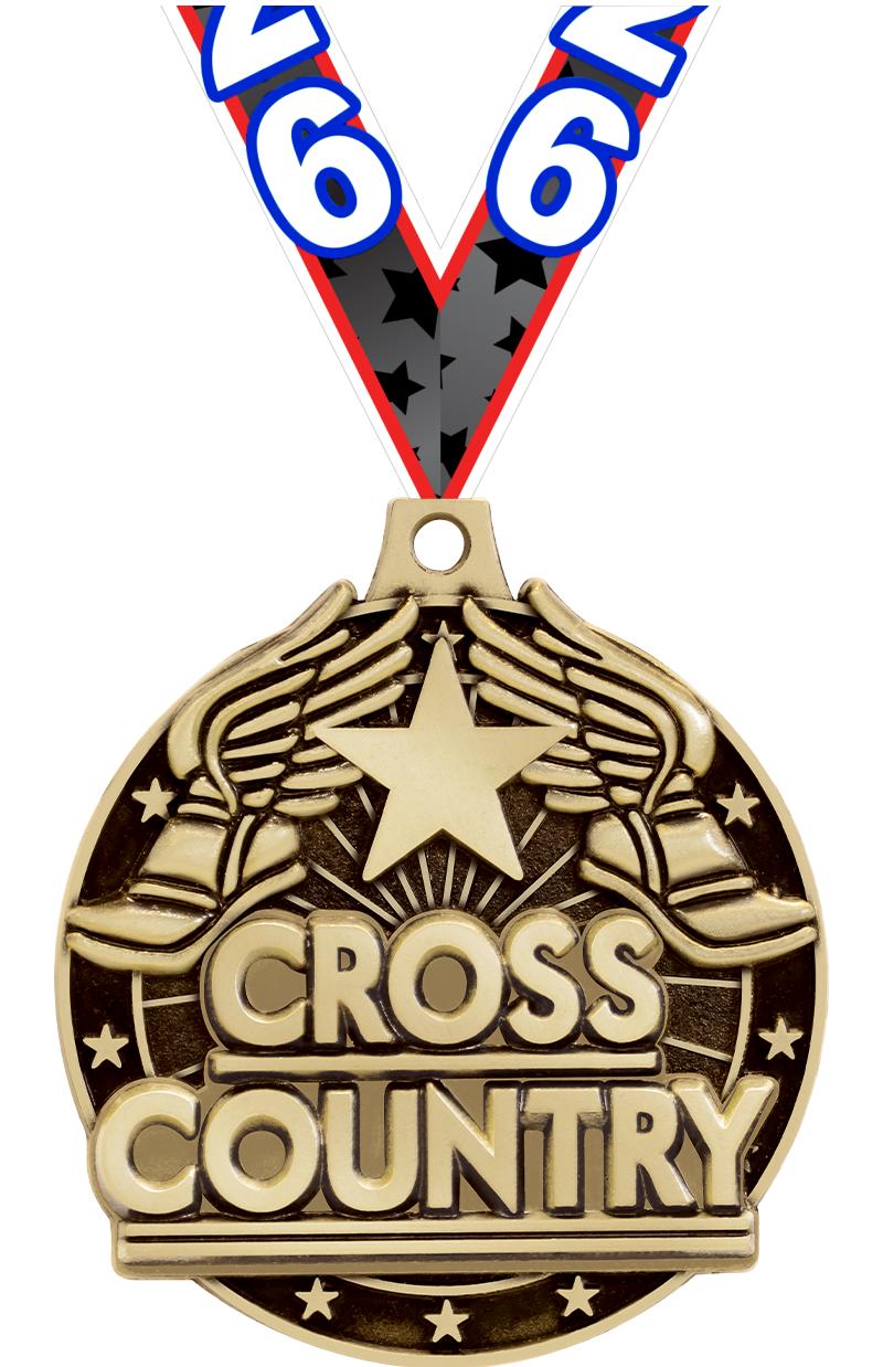 2" 3D CROSS COUNTRY GOLD MEDAL
