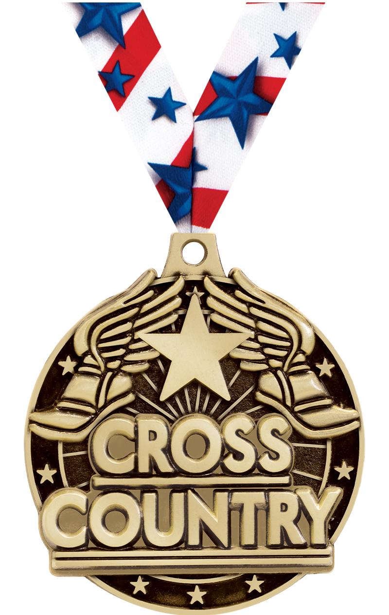 2" 3D CROSS COUNTRY GOLD MEDAL