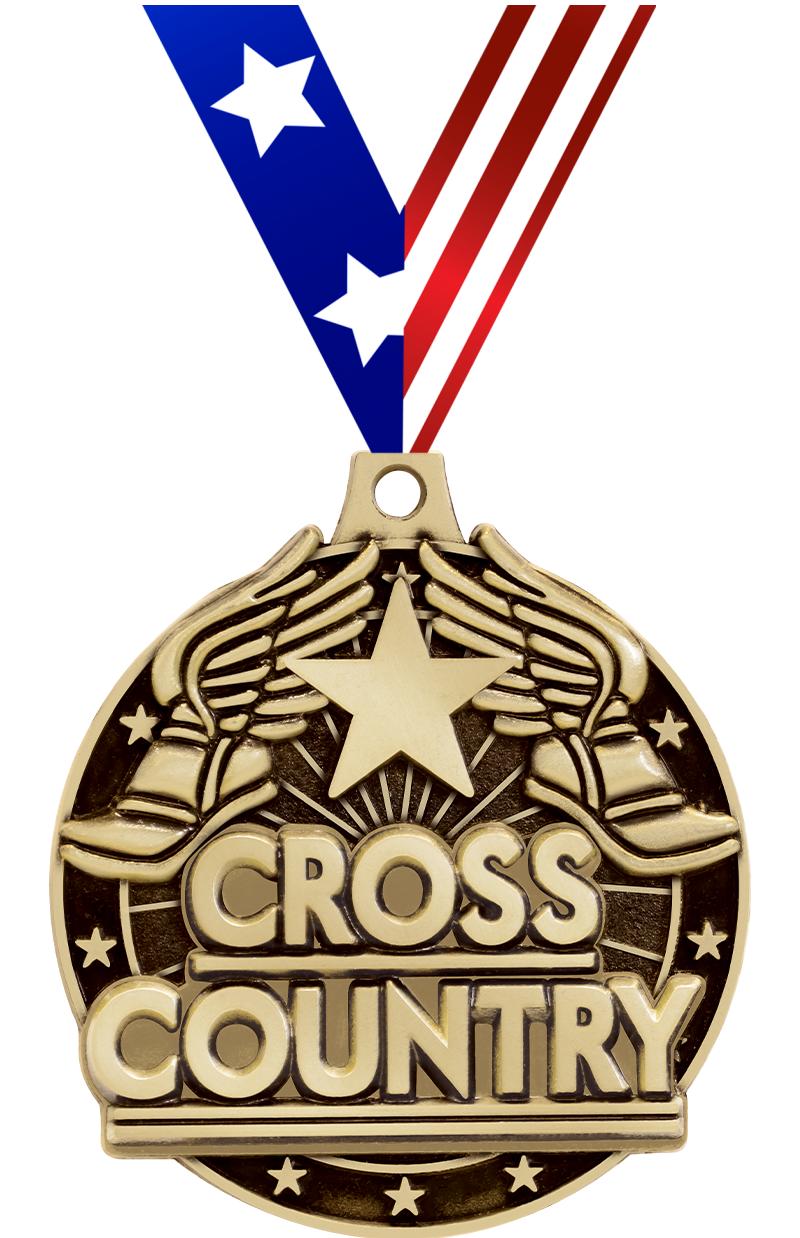 2" 3D CROSS COUNTRY GOLD MEDAL