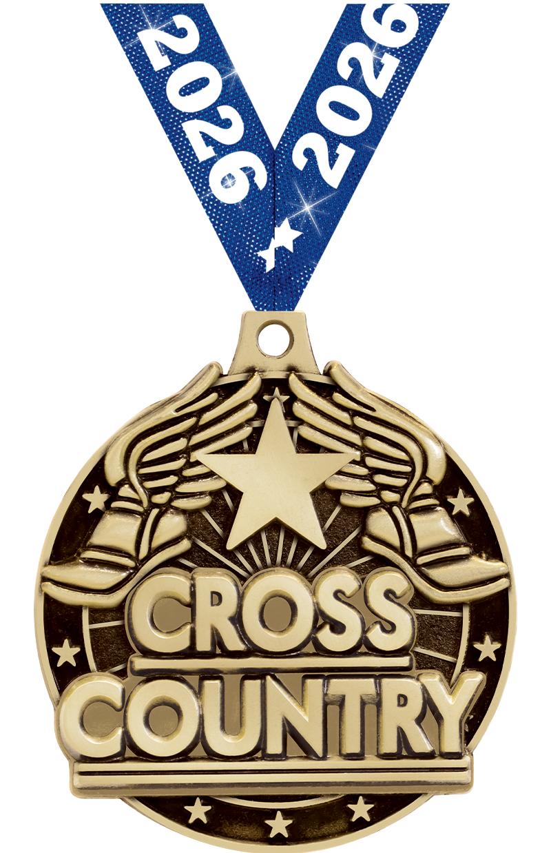 2" 3D CROSS COUNTRY GOLD MEDAL