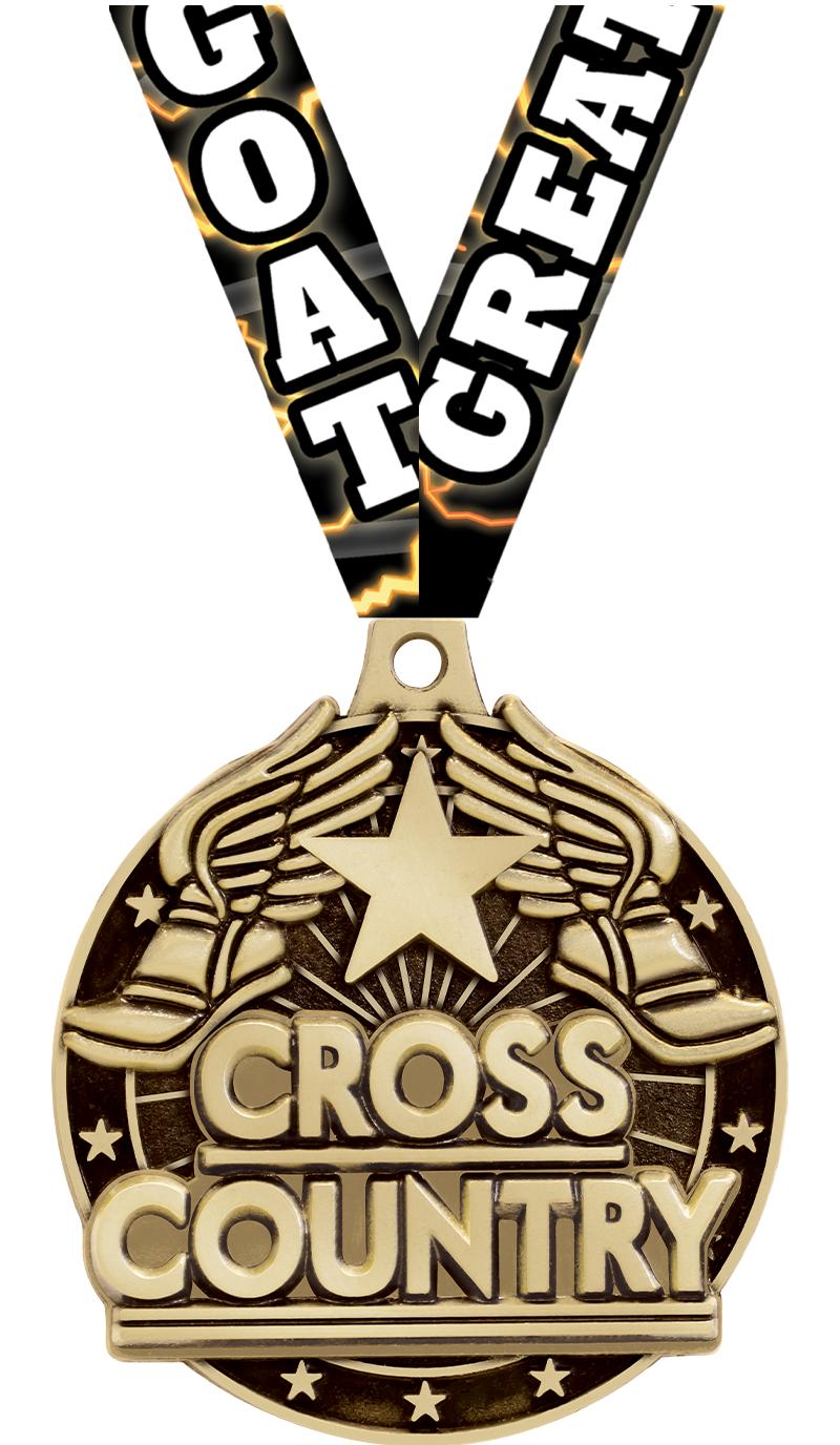 2" 3D CROSS COUNTRY GOLD MEDAL