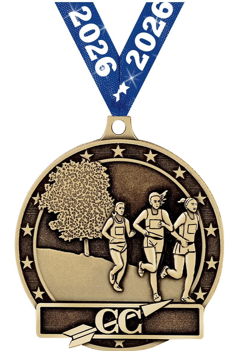 2" 3D FEMALE CROSS COUNTRY GLD