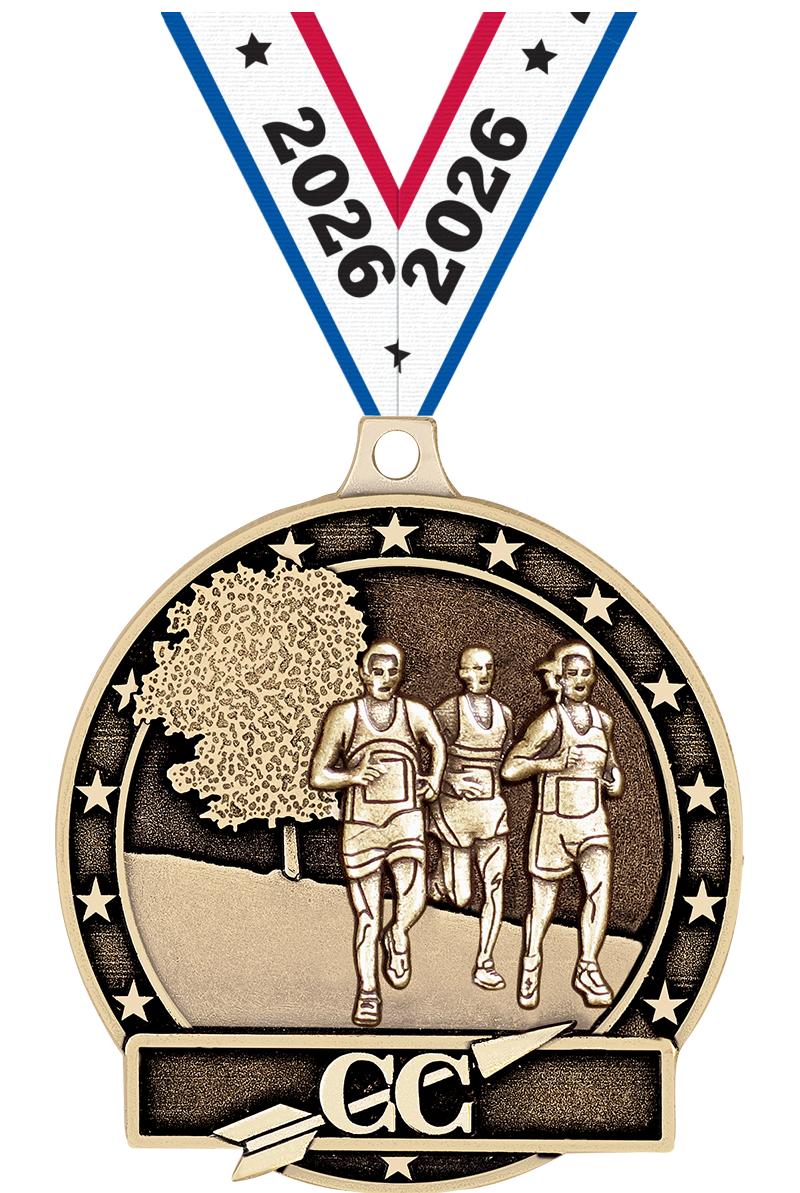 2" 3D CROSS COUNTRY-GOLD MEDAL