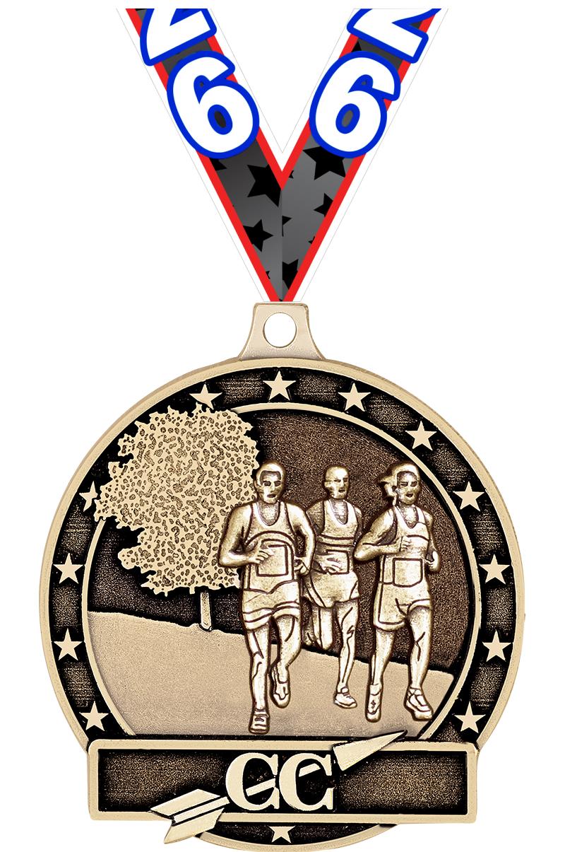 2" 3D CROSS COUNTRY-GOLD MEDAL