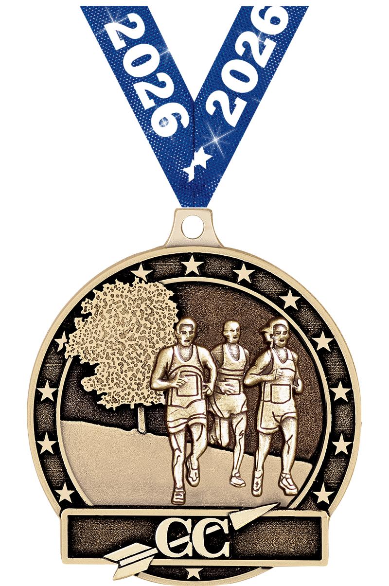 2" 3D CROSS COUNTRY-GOLD MEDAL
