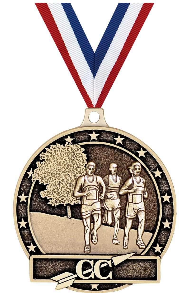 2" 3D CROSS COUNTRY-GOLD MEDAL