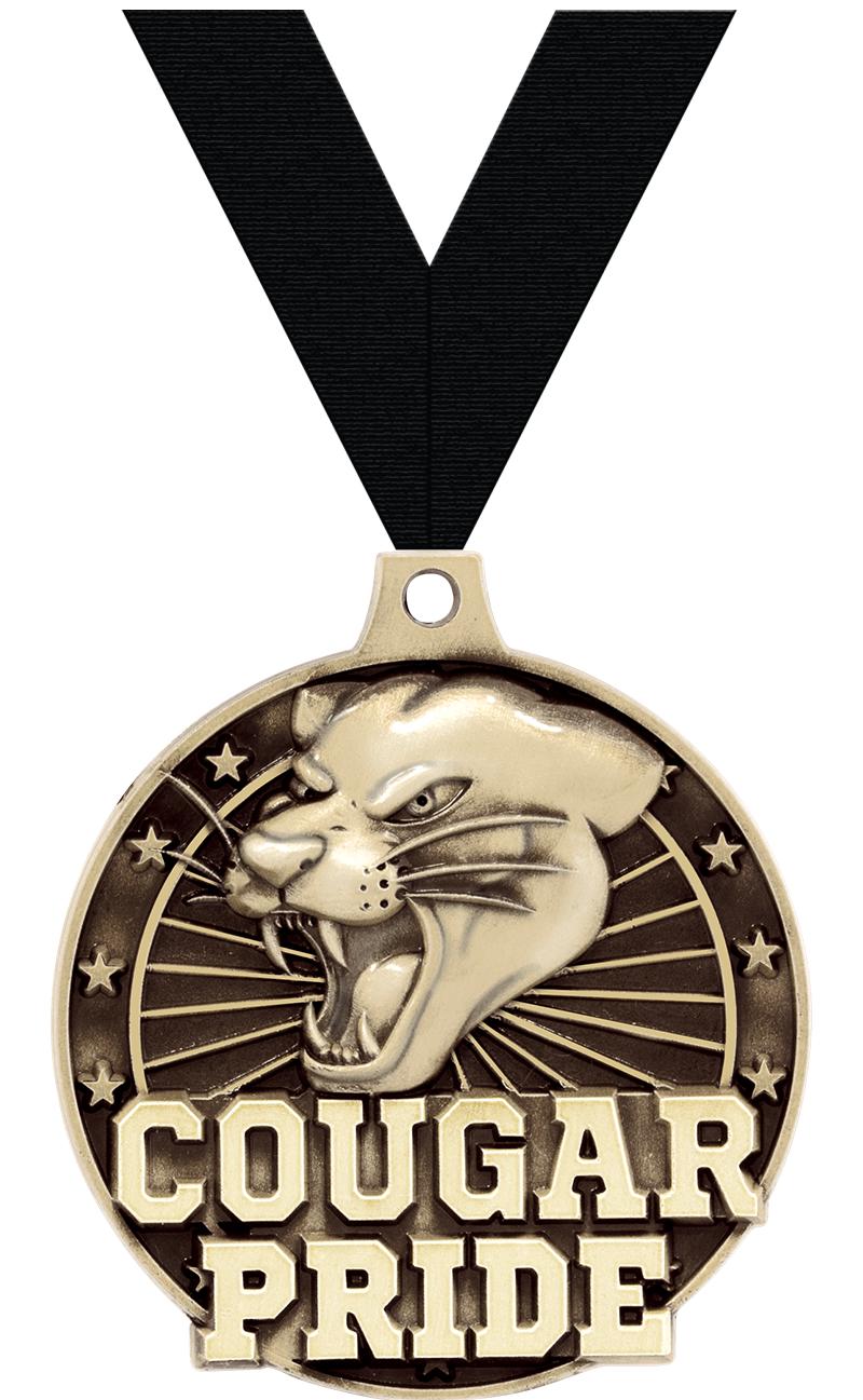 2" 3D COUGAR PRIDE GOLD MEDAL