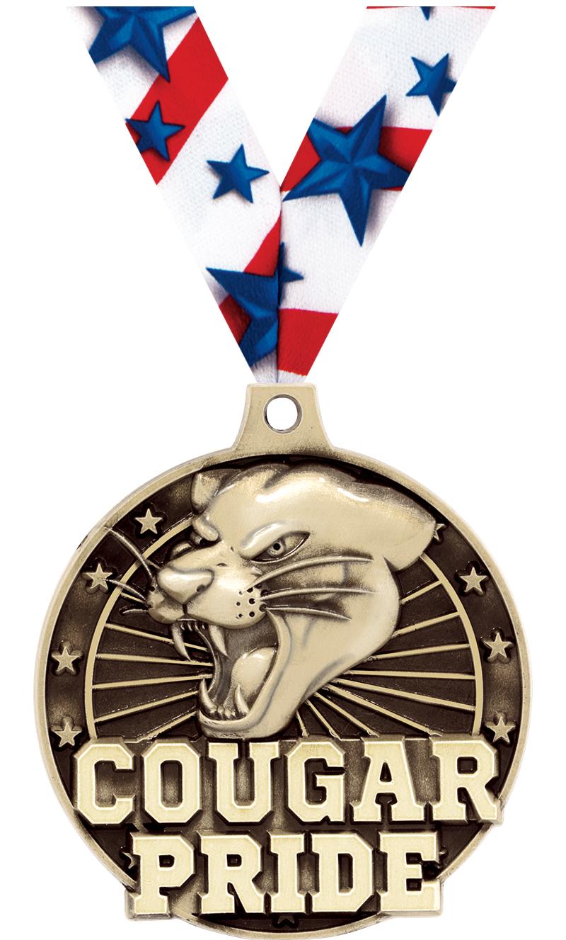 2" 3D COUGAR PRIDE GOLD MEDAL