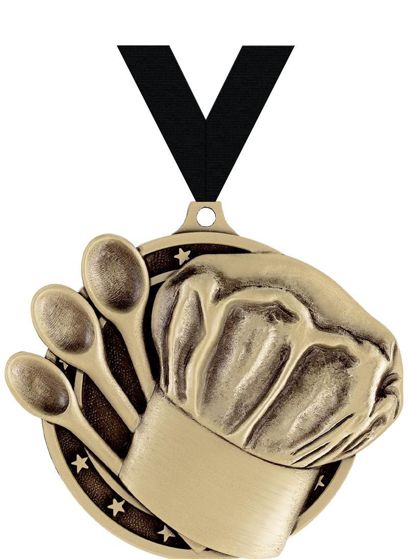 2" 3D COOKING MEDAL GOLD