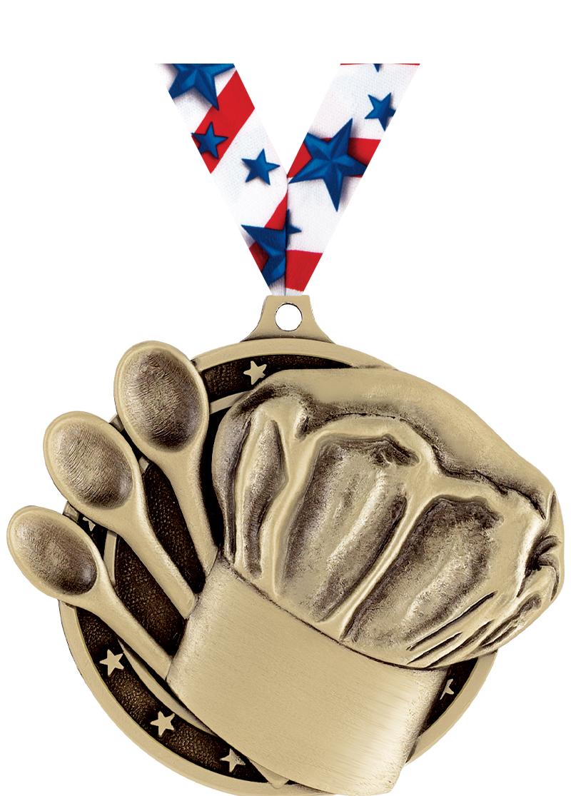 2" 3D COOKING MEDAL GOLD
