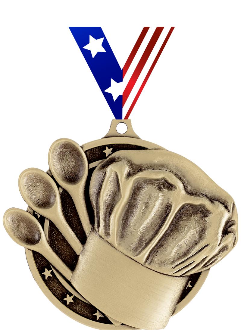 2" 3D COOKING MEDAL GOLD