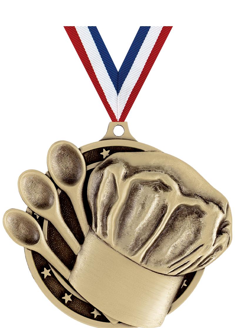2" 3D COOKING MEDAL GOLD