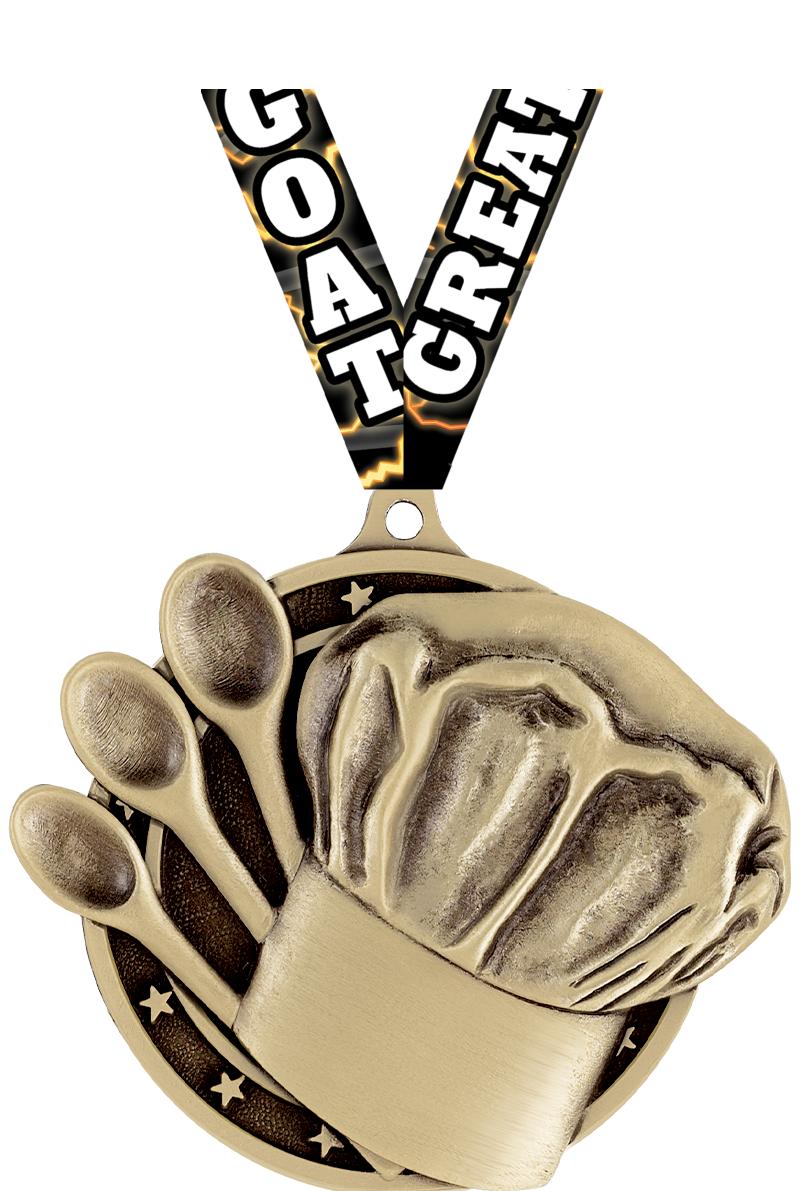 2" 3D COOKING MEDAL GOLD