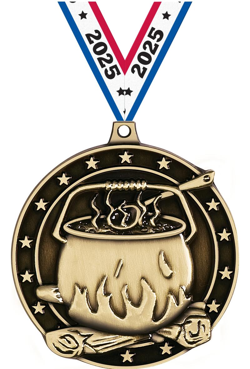2" 3D CHILI POT MEDAL GOLD