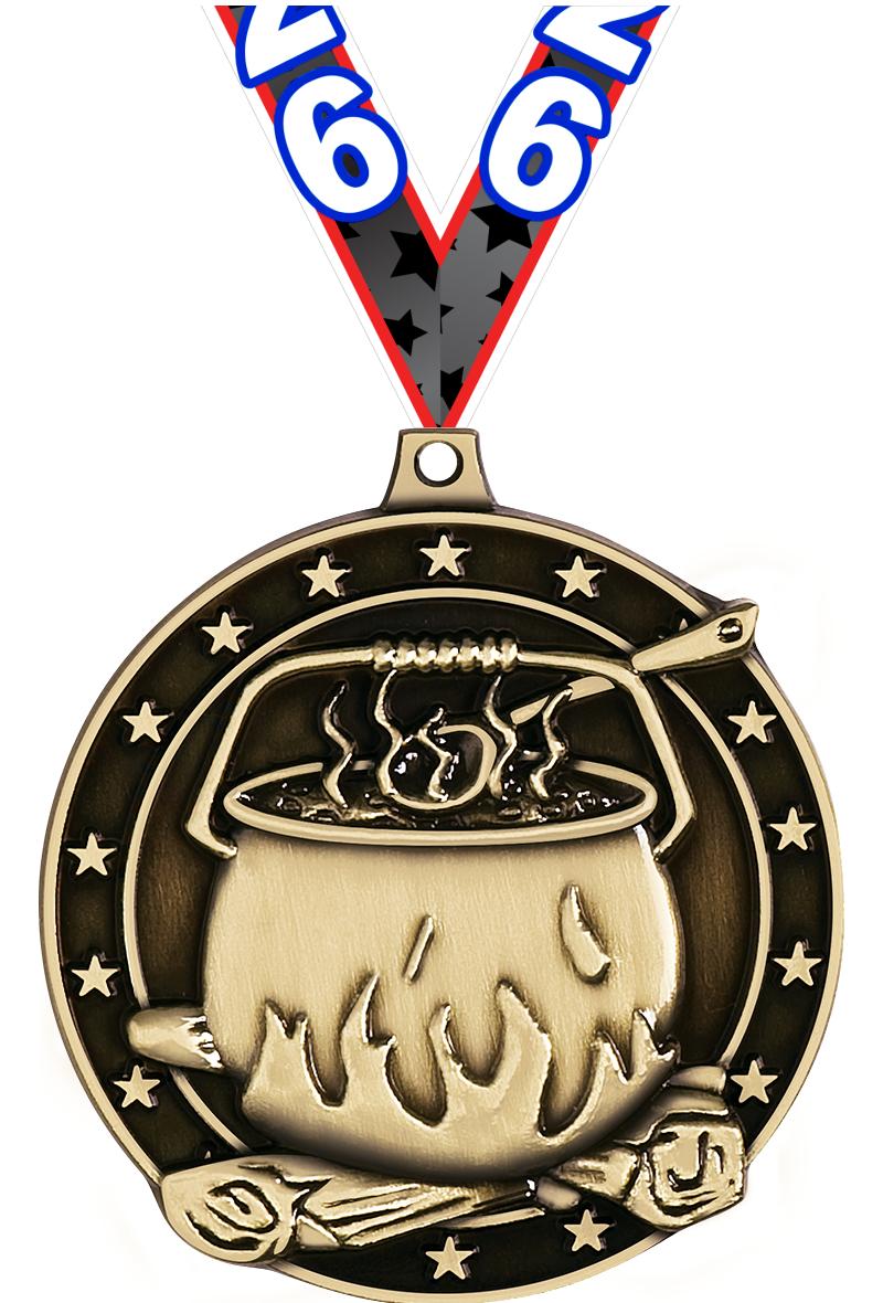 2" 3D CHILI POT MEDAL GOLD