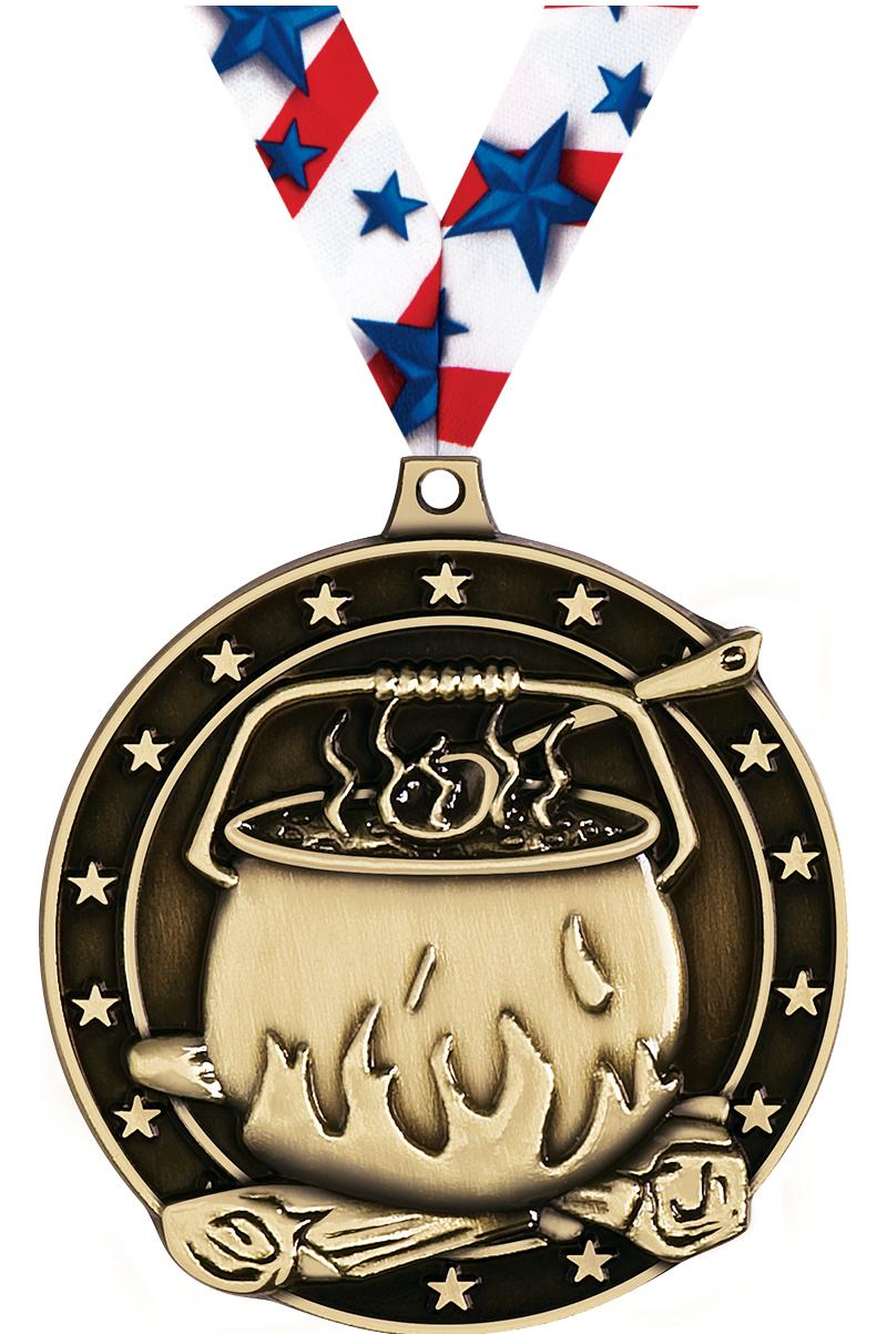2" 3D CHILI POT MEDAL GOLD