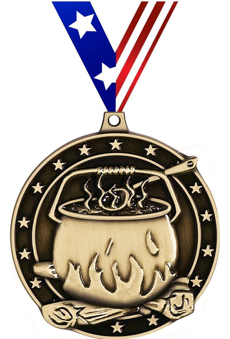 2" 3D CHILI POT MEDAL GOLD