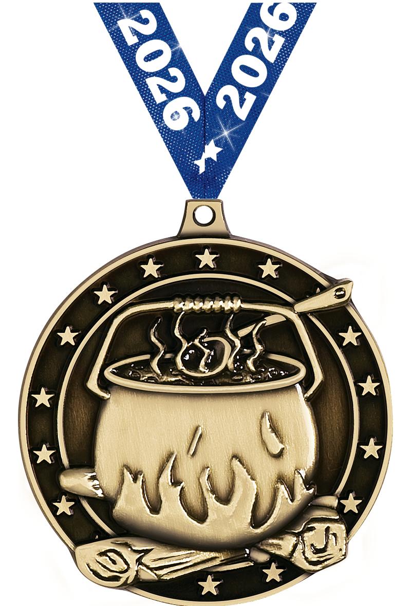 2" 3D CHILI POT MEDAL GOLD